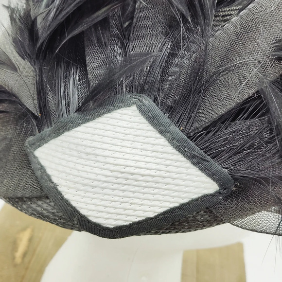 Vintage Straw Hat • by Sandra New York • Black w/ White • 50s/60s - Picture 5 of 8